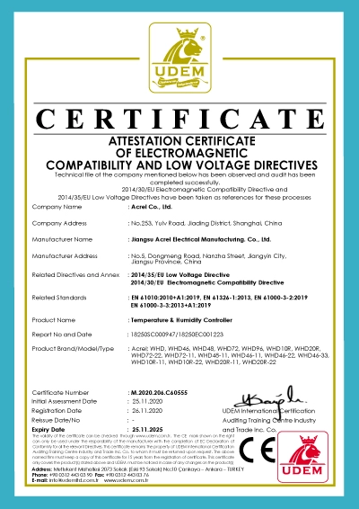 ce for whd series temperaturehumidity controller